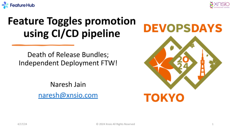 Feature Toggle Promotion using CICD DevOpsDays Tokyo