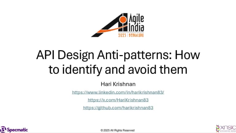 API Design Anti-patterns presentation by Hari Krishnan.