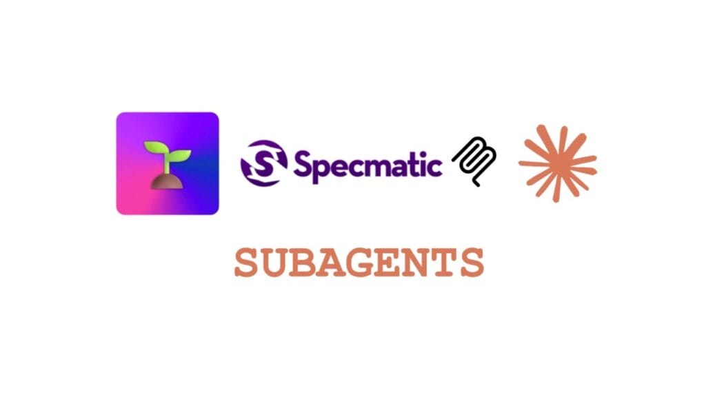 Specmatic logo with subagents icons